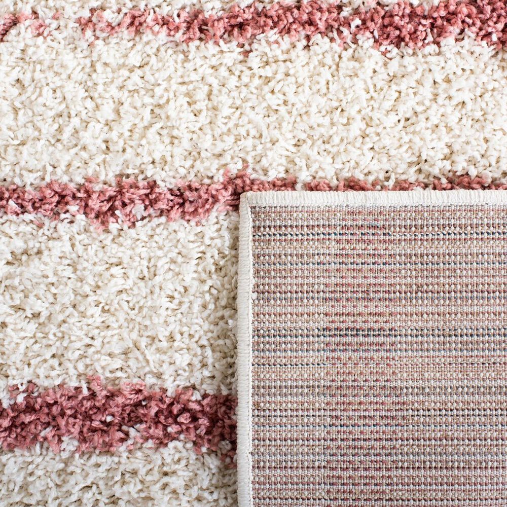 Safavieh Venus Shag VNS603V 5&#39;3&quot; x 7&#39;6&quot; Ivory and Pink Area Rug, , large