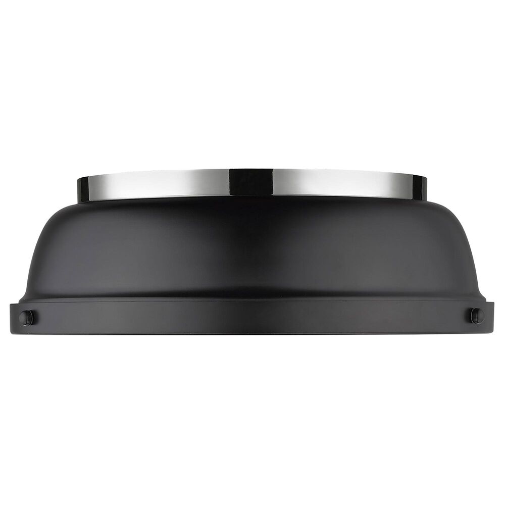 Golden Lighting Duncan 14&quot; Flush Mount in Chrome and Matte Black, , large