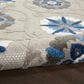 Nourison Aloha 7"10" x 10"6" Grey and Blue Indoor/Outdoor Area Rug, , large