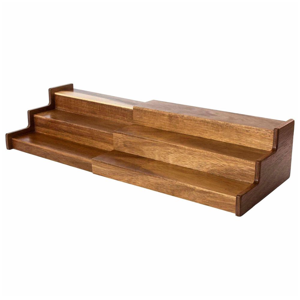 Totally Bamboo Acacia 3-Tier Expandable Spice Rack in Dark Brown, , large