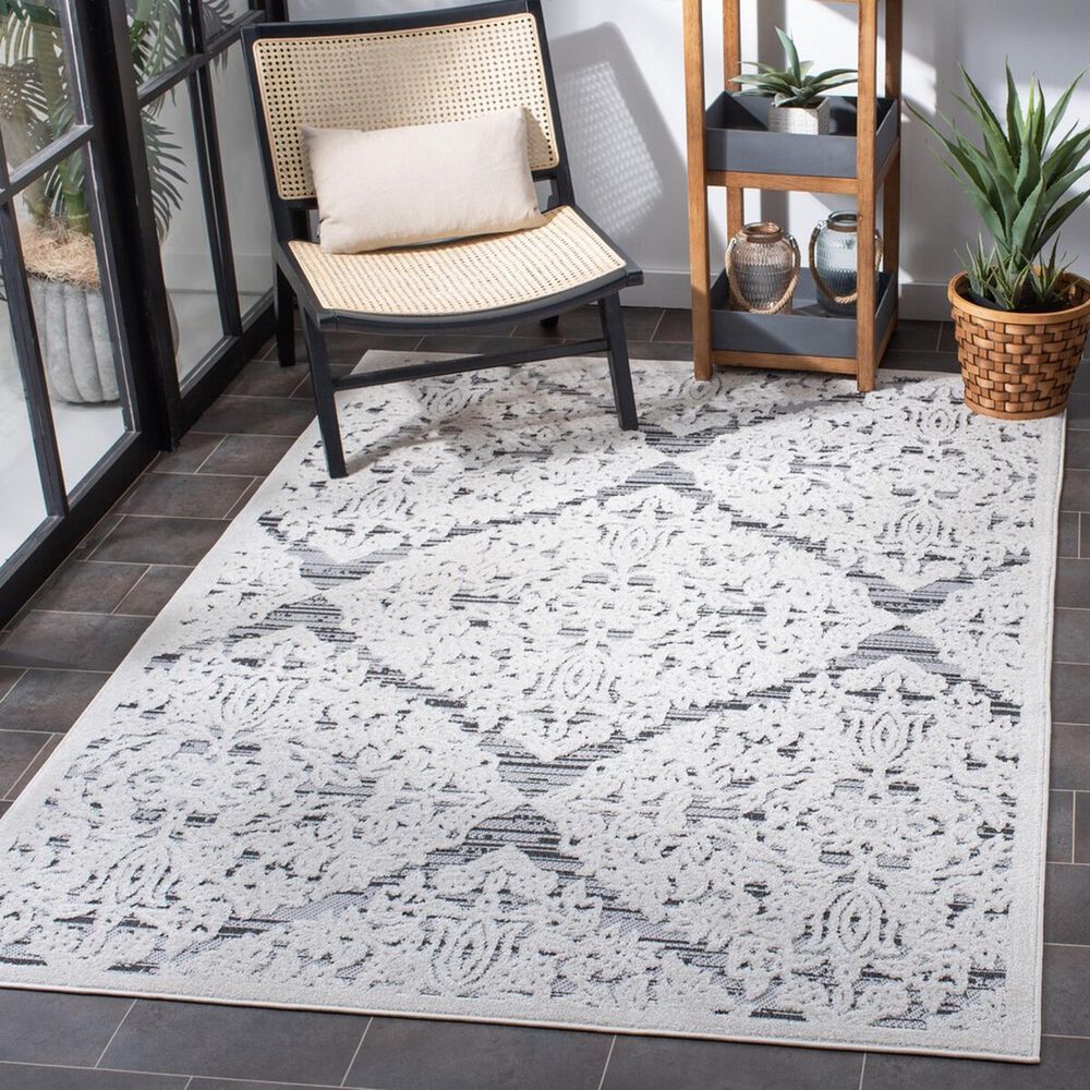 Safavieh Cabana CBN660A 3&#39; x 5&#39; Ivory and Grey Indoor/Outdoor Area Performance Rug, , large