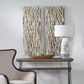 Uttermost 49" x 19" Gathered Teak Wood Wall Decor in Bleached Teak, , large