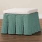 Baxton Studio Palm 27" Square Ottoman with Seafoam Green Rattan in White, , large