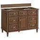 James Martin Vanities Lorelai 48" Single Vanity in Mid-Century Walnut with Single Hole and 3 CM White Zeus Quartz Top & Backsplash, , large
