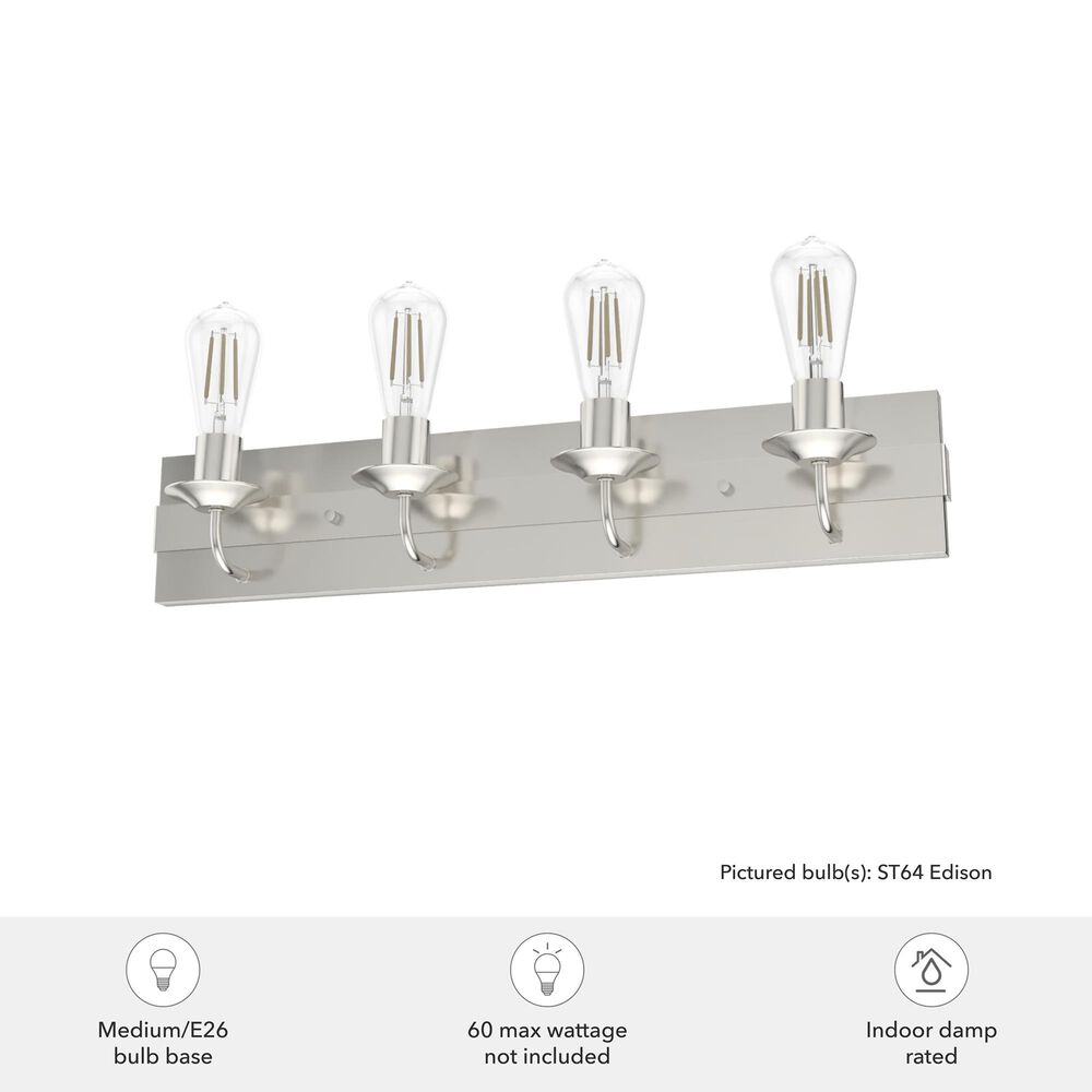 Hunter Perch Point 4-Light Vanity in Brushed Nickel, , large