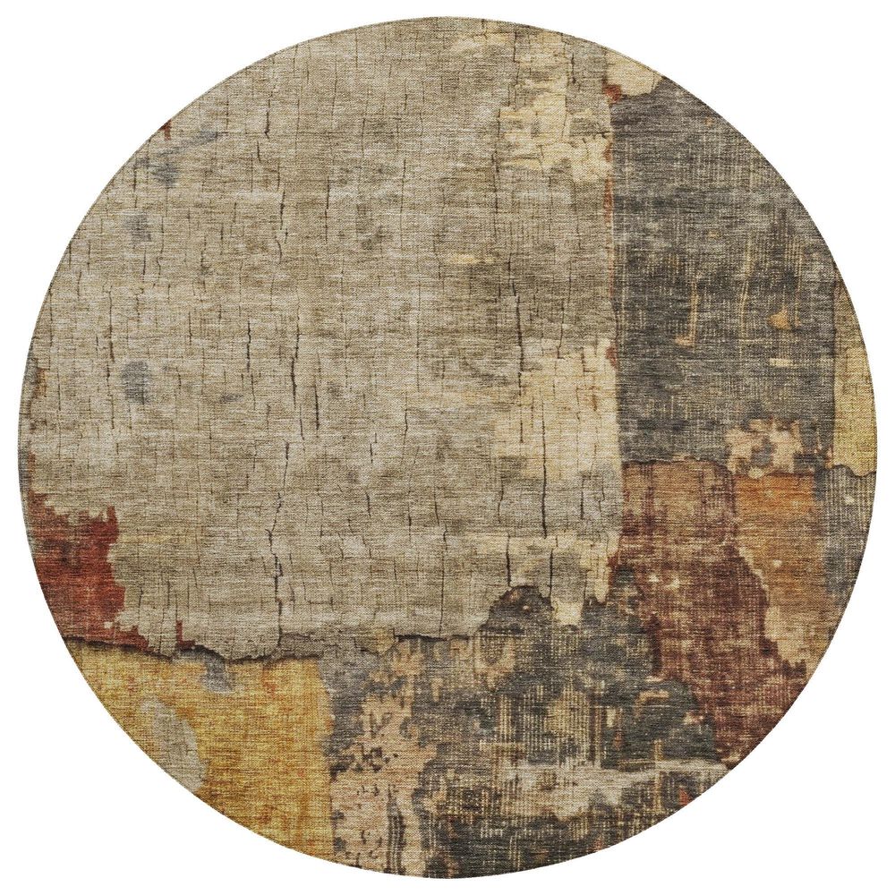 Dalyn Rug Company Nouveau NV9 8" Round Khaki Indoor/Outdoor Area Rug, , large
