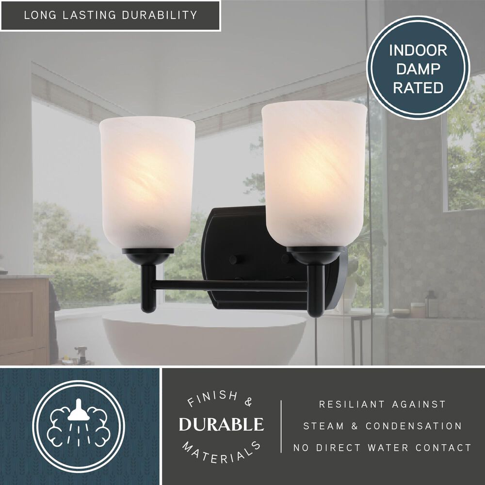 Vaxcel Laurelhurst 2-Light Bathroom Vanity in Matte Black, , large