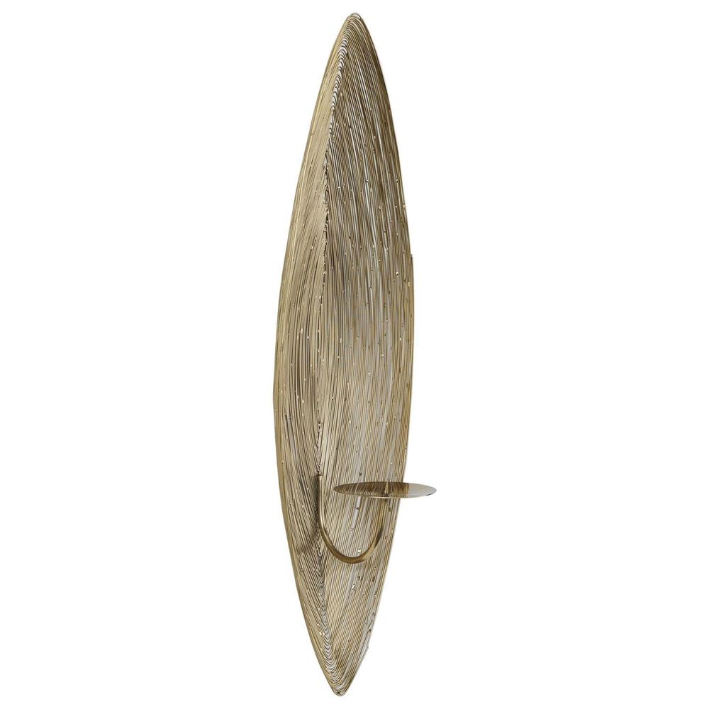 Maple and Jade Single Candle Wall Sconce in Brass, , large