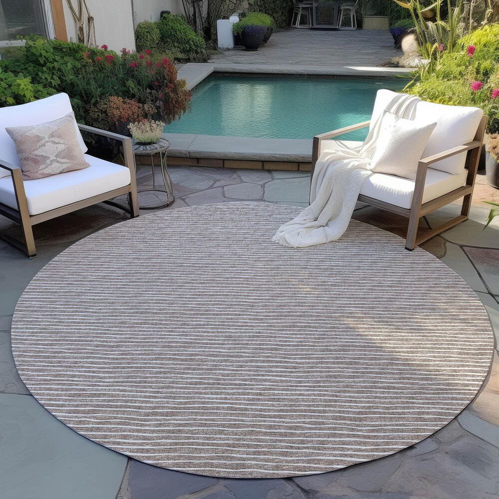 Dalyn Rug Company Laidley 6&#39; Round Taupe Indoor/Outdoor Area Rug, , large