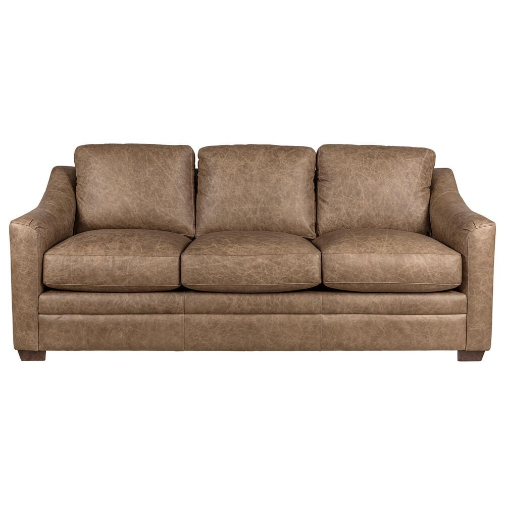 Hickorycraft Leather Stationary Sofa in Winslow, , large