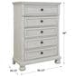 Ashley Robbinsdale 5 Drawer Single Knob Chest in Antique White, , large