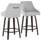 LumiSource Hannah Swivel Counter Stool with Grey Fabric Upholstery in Walnut and Black (Set of 2), , large