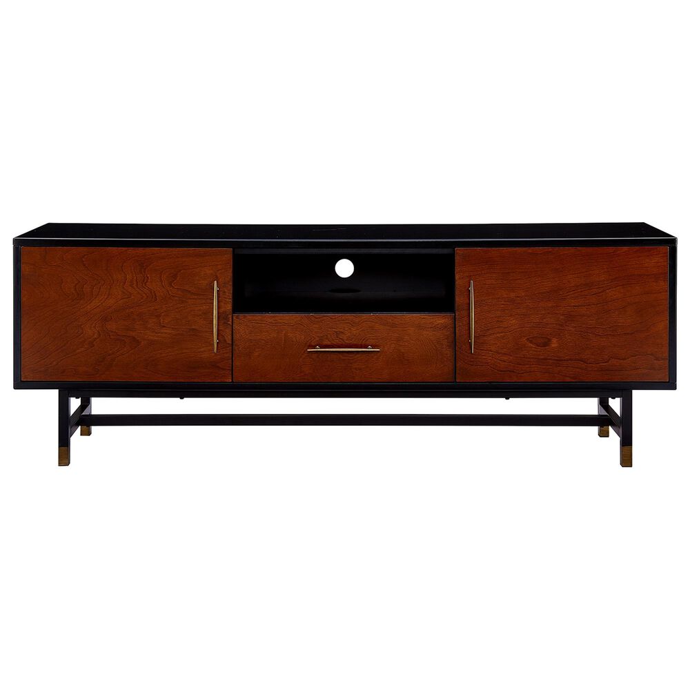 Southern Enterprises Blynn 63" Media Console in Black/Whiskey Maple, , large