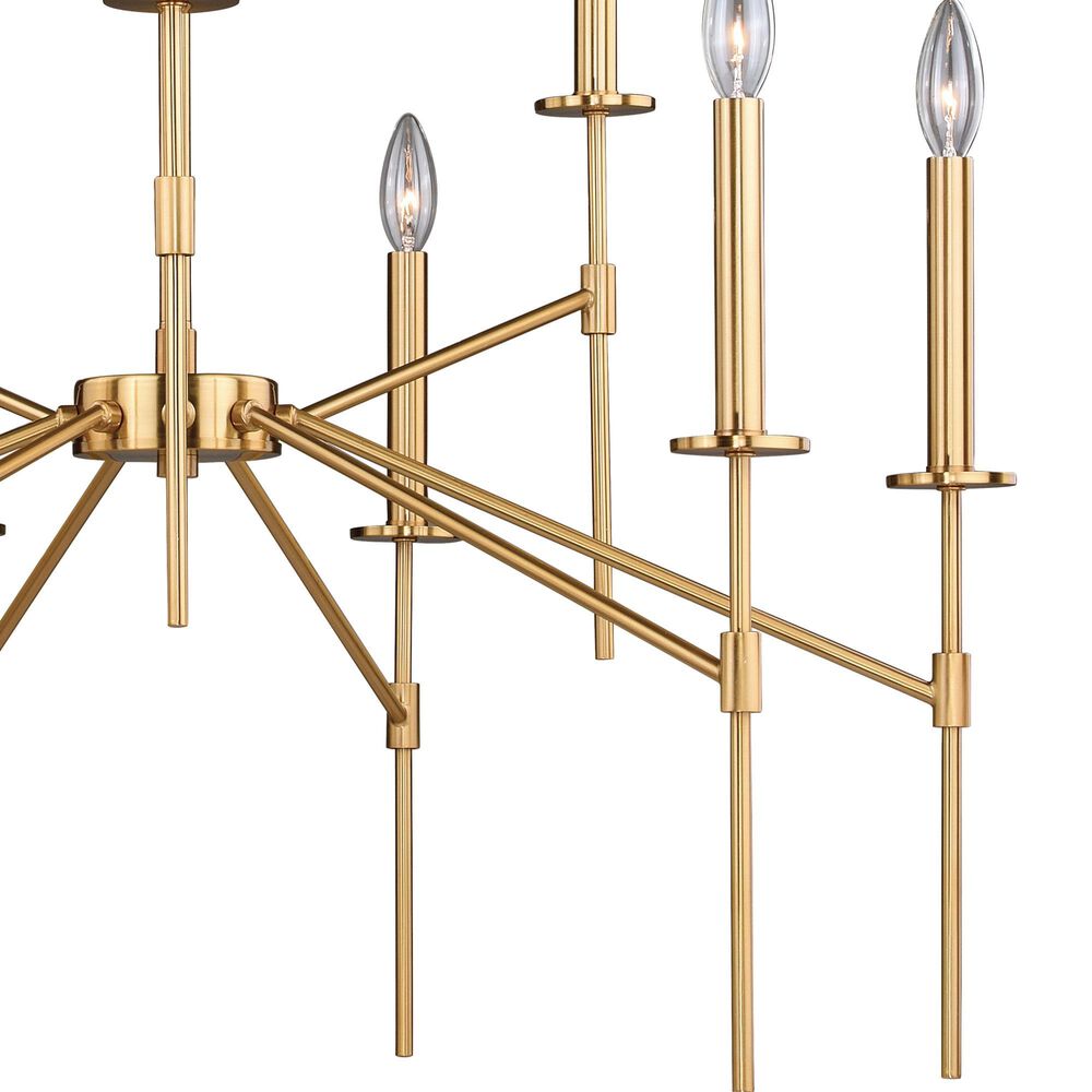 Vaxcel Kedzie 9-Light Chandelier in Natural Brass, , large