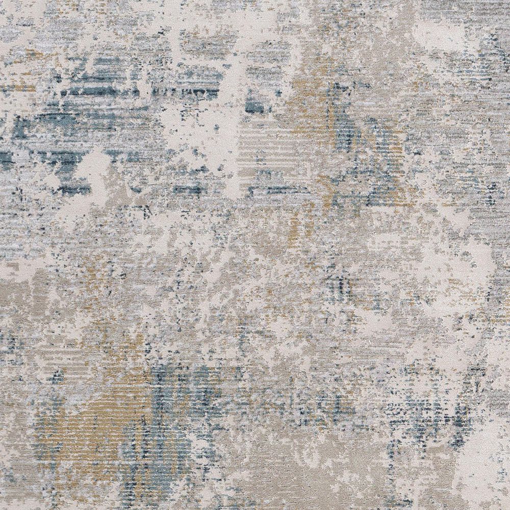 Surya Brunswick 6&#39;7&quot; Round Pale Blue, Dusty Sage, Olive, Teal, Taupe and Navy Area Rug, , large