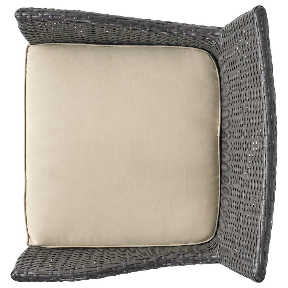 Hearth and Haven Modern Outdoor Swivel Bar Stool in Brown, , large