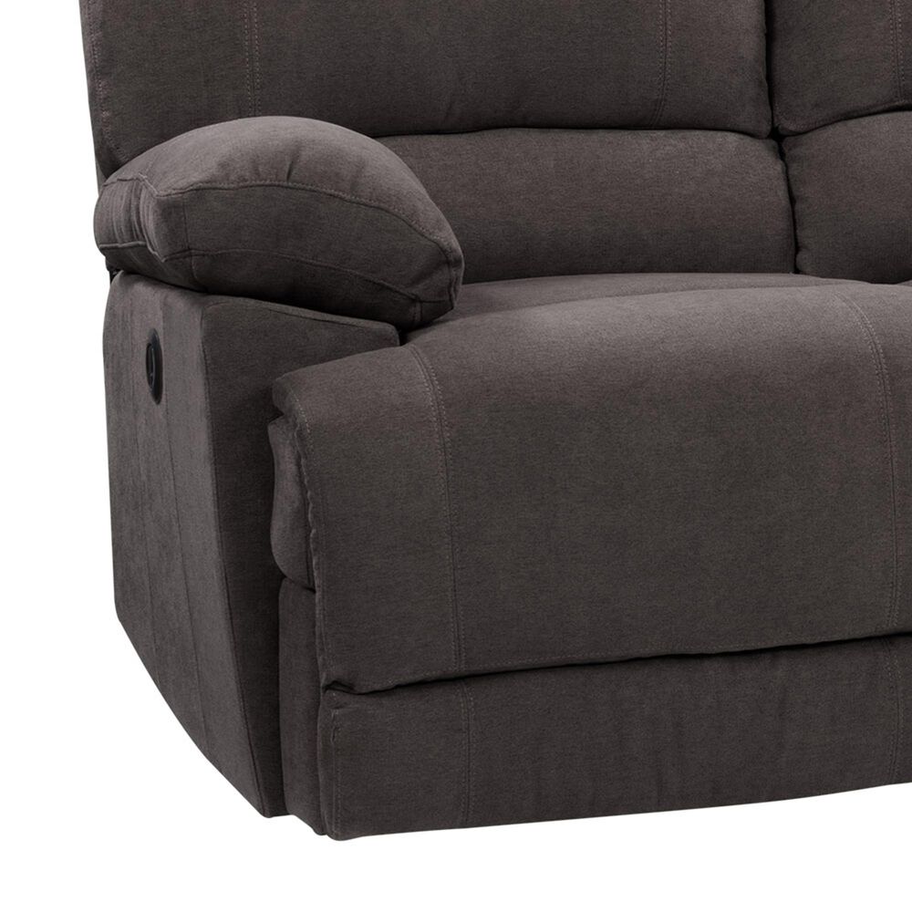 CorLiving Lea Power Reclining Console Sofa with Cupholders &amp; USB Port in Grey, , large