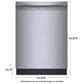 Bosch 300 Series 24"" Built-In Recessed Handle Dishwasher with 5 Wash Cycles in Stainless Steel, , large