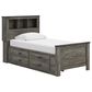 Ashley Frandern 5-Piece Twin Bookcase Storage Bedroom Set in Rustic Warm Gray, , large