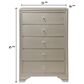 Crown Mark Lyssa 5-Piece Twin Panel Bedroom Set in Champagne, , large