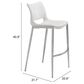 Zuo Modern Ace Bar Stool in White (Set of 2), , large