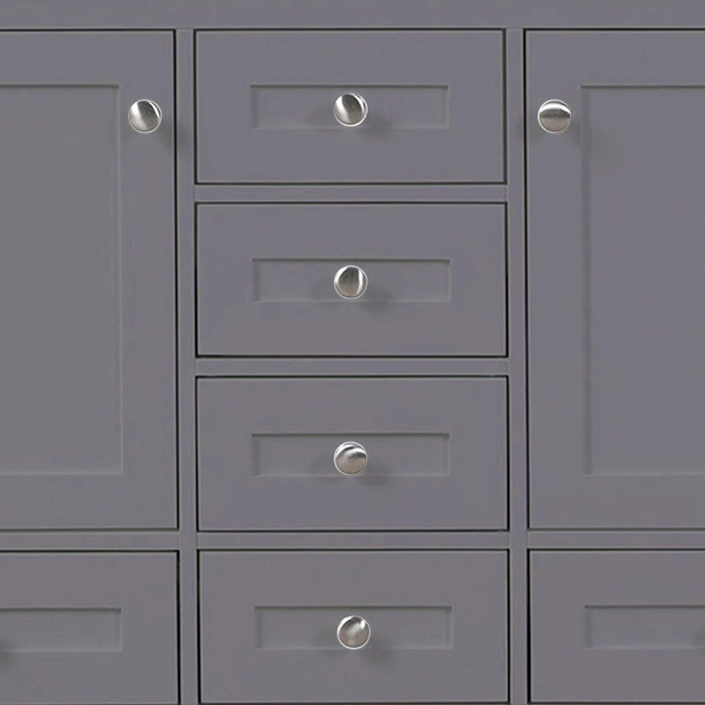 Lexora Home Dukes 48&quot; Double Bathroom Vanity in Dark Grey with 2 cm White Carrara Marble Top and Rectangular Sinks, , large