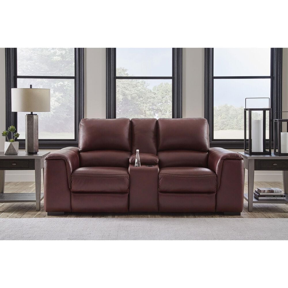 Ashley Alessandro Power Reclining Loveseat with Console in Garnet, , large