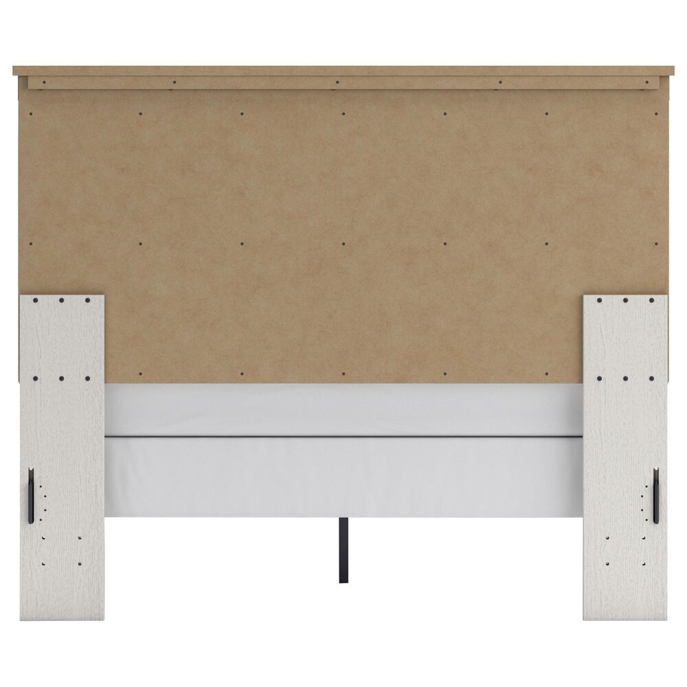 Ashley Linnocreek Queen Panel Bed in White and Warm Brown, , large