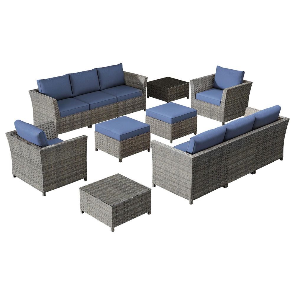 HOMLUX 12-Piece Patio Conversation Set in Denim Blue, , large