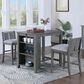 HOMLUX 3-Piece Counter Height Dining Set with Shelves and 2-Chair in Gray, , large