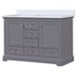 Lexora Home Dukes 48" Double Bathroom Vanity in Dark Grey with 2 cm White Quartz Top and Rectangular Sinks, , large