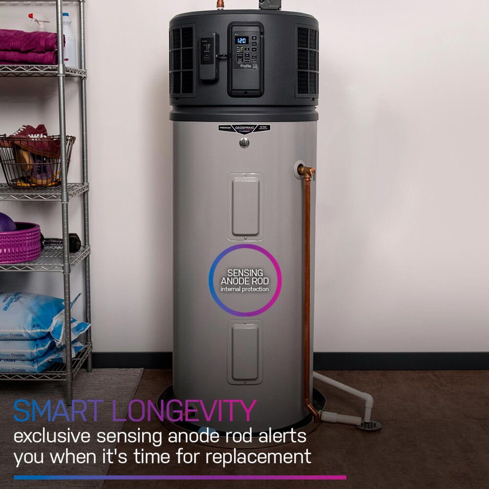 GE Profile GeoSpring 65-Gallon Smart Hybrid Heat Pump Water Heater in Gray, , large