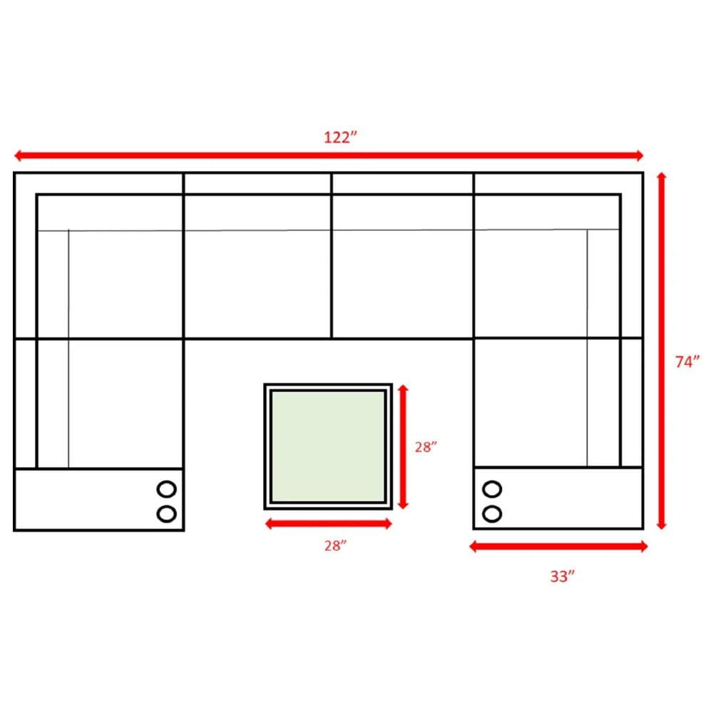 Hearth and Haven 7-Piece Outdoor Sectional Set in Gray, , large