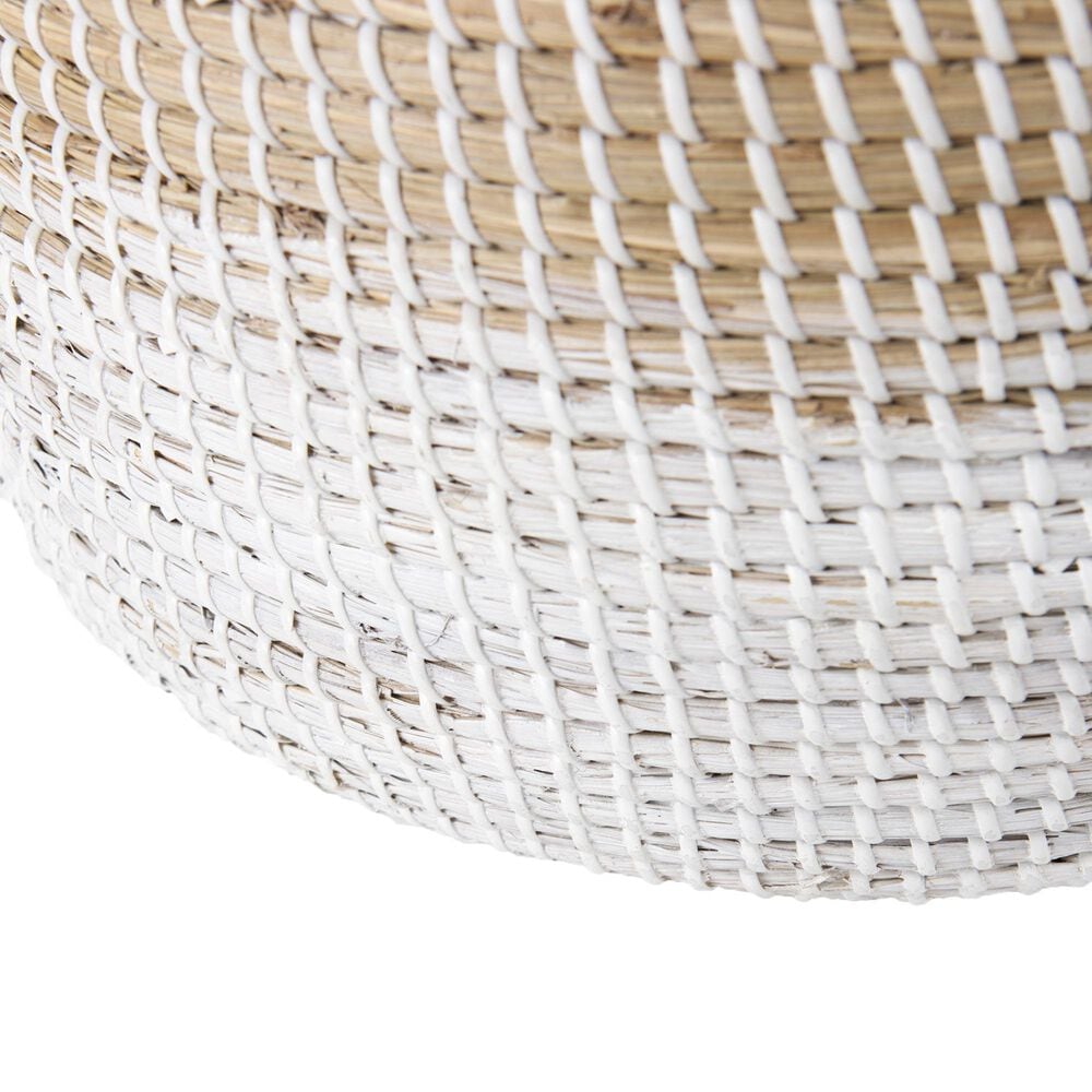 Mercana Maddie Round Basket with Handles in Light Brown and White (Set of 3), , large