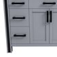 Lexora Home Ziva 48" Single Bathroom Vanity in Dark Grey with 2 cm White Cultured Marble Top and Rectangular Sink, , large
