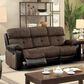 Furniture of America Engel 3-Piece Manual Reclining Living Room Set in Brown and Black, , large