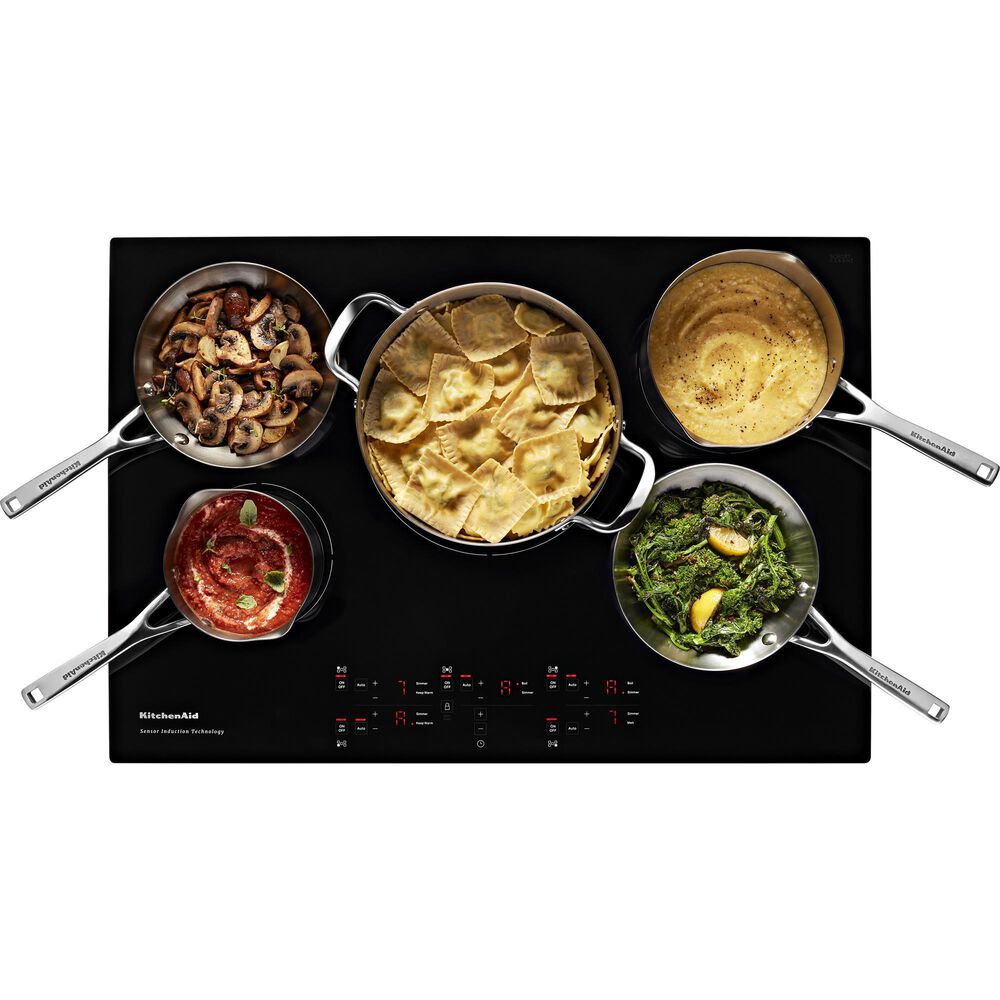 KitchenAid 30&quot; Built-In Electric Induction Cooktop in Black, , large