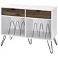 Novogratz Concord Turntable Stand with Drawers in White, , large