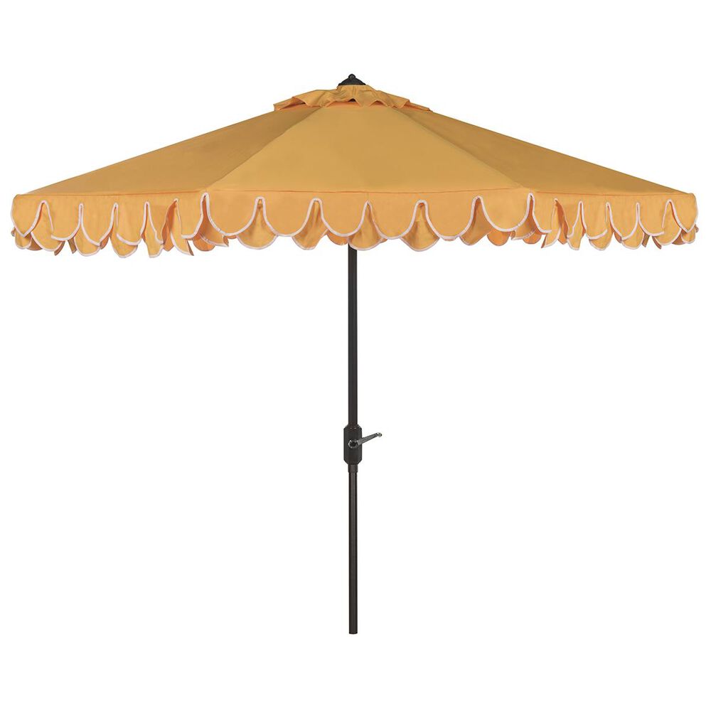 Safavieh Elegant Valance 9 ft. Auto Tilt Umbrella in Yellow and White, , large