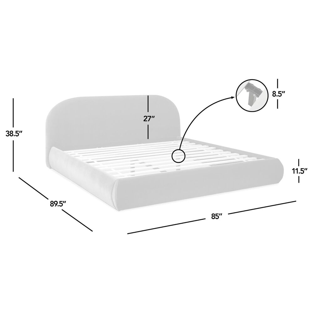 Jennifer Taylor Home Archie Puffy Grounded Queen Upholstered Platform Bed in Almond White, , large