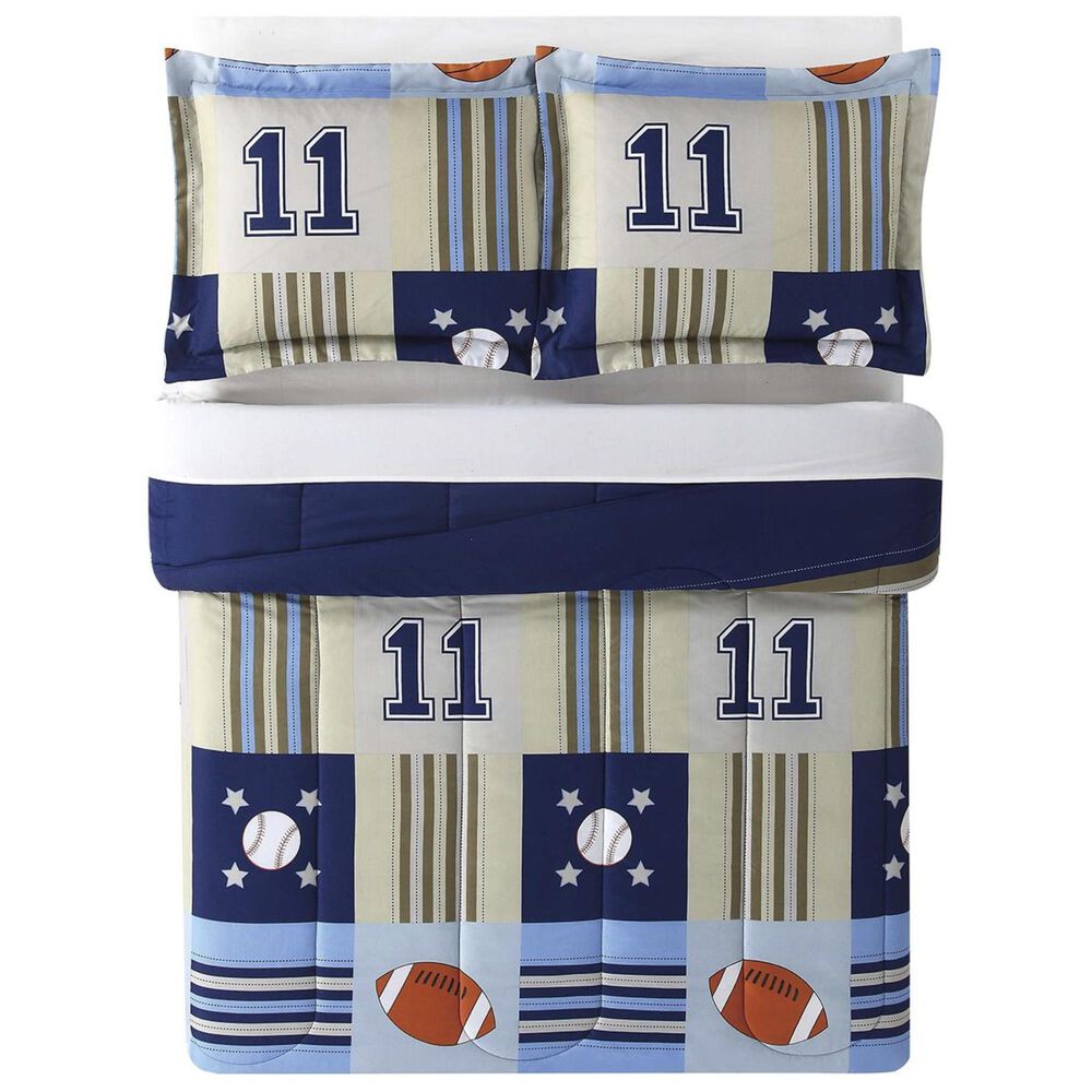 Pem America Denim and Khaki Sports 2-Piece Twin Comforter Set in Blue, , large