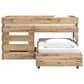 Ashley Larstin Twin Loft Caster Bed in Tan and Brown, , large