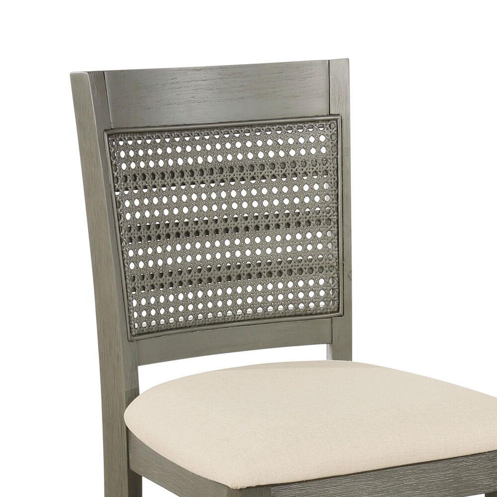 Office Star Products Walden 24&quot; Cane Back Counter Stool in Antique Grey &#40;Set of 2&#41;, , large