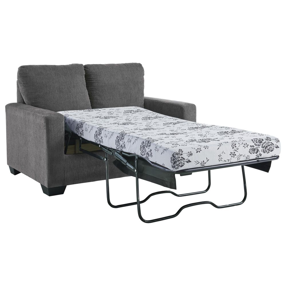 Ashley Rannis Stationary Twin Sofa Sleeper in Pewter, , large