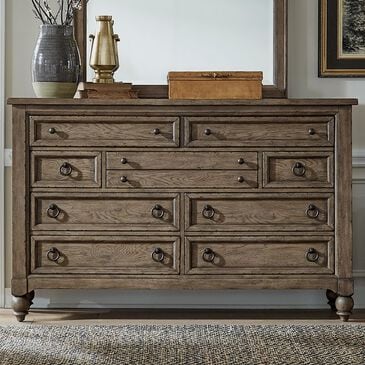Belle Furnishings Americana Farmhouse 9 Drawer Dresser in Dusty Taupe and Black, , large