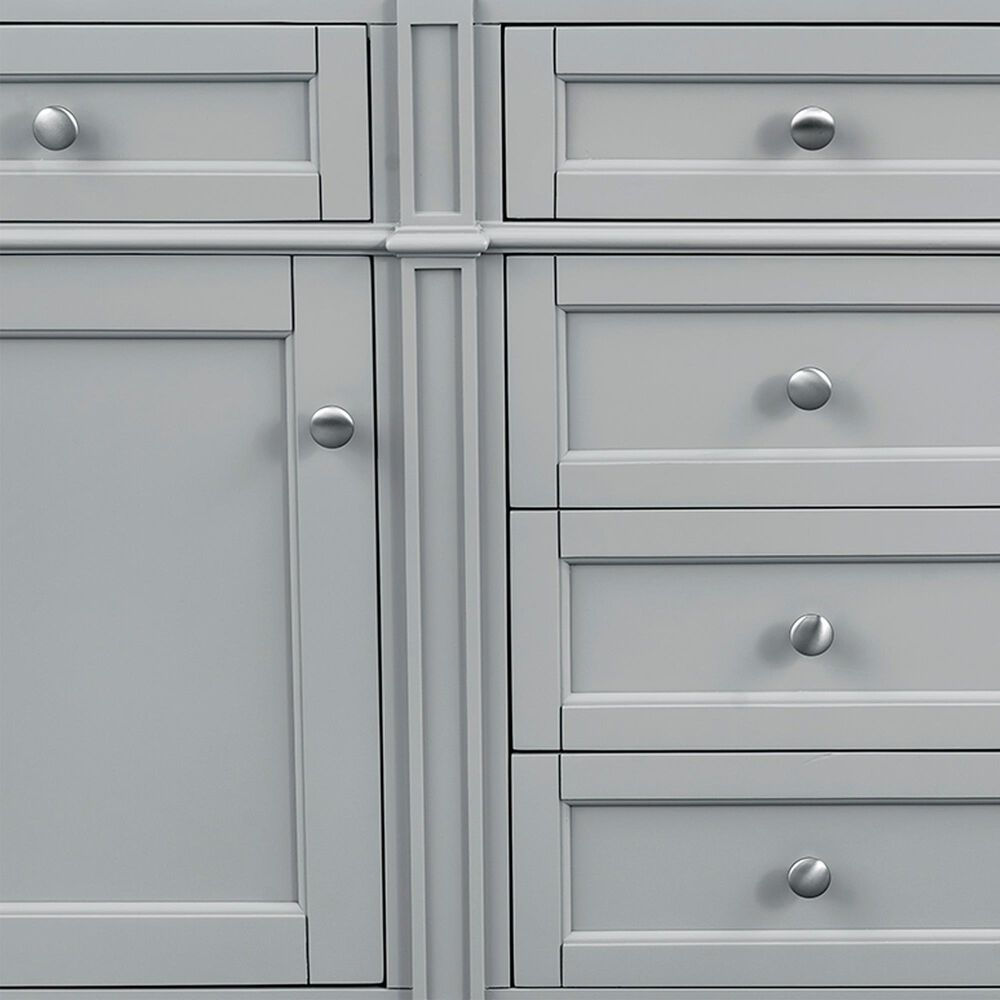 James Martin Vanities Brittany 60" Double Bathroom Vanity in Urban Gray with 3 cm Eternal Jasmine Pearl Silestone Top, Rectangular Sinks and FreePower Wireless Charger, , large