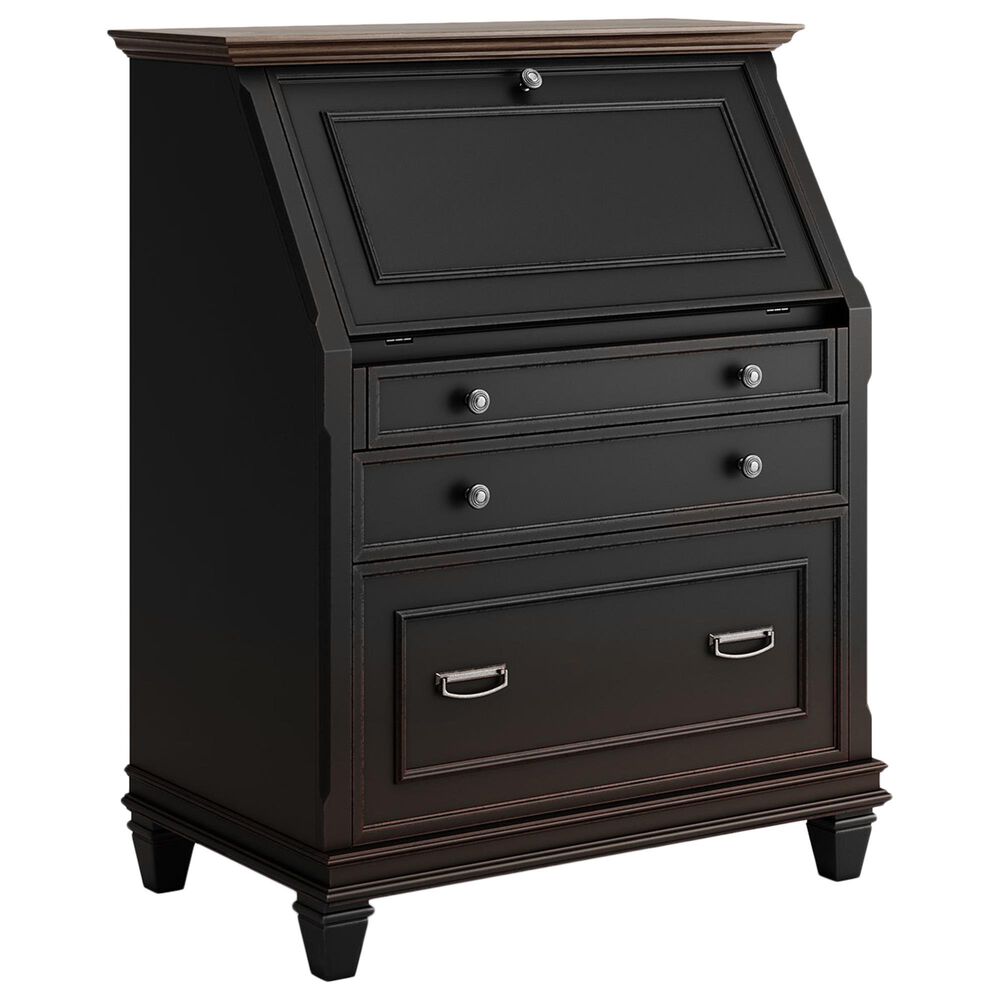 Wycliff Bay Hartford Secretary Desk in Black and Cherry, , large