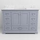 Lexora Home Dukes 48" Single Bathroom Vanity in Dark Grey with 2 cm White Carrara Marble Top and Rectangular Sink, , large