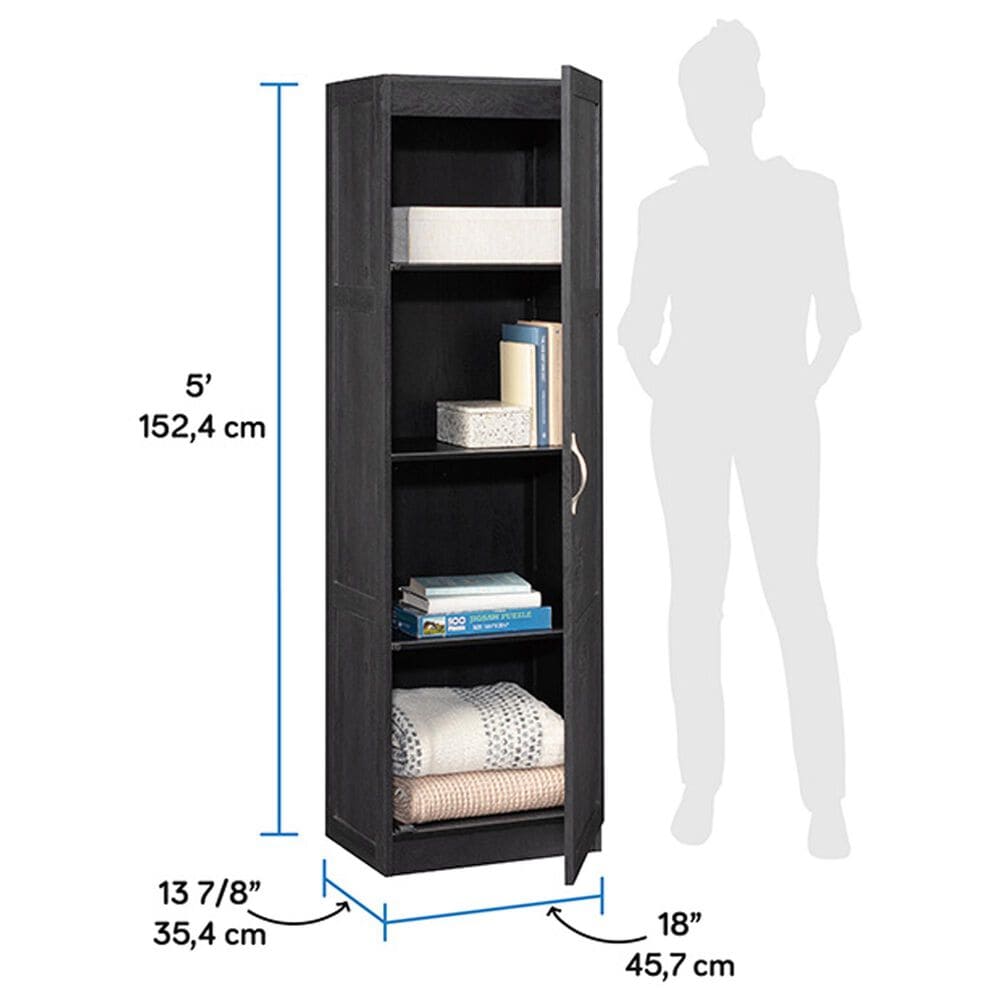 Sauder 4-Shelf Storage Cabinet in Raven Oak, , large