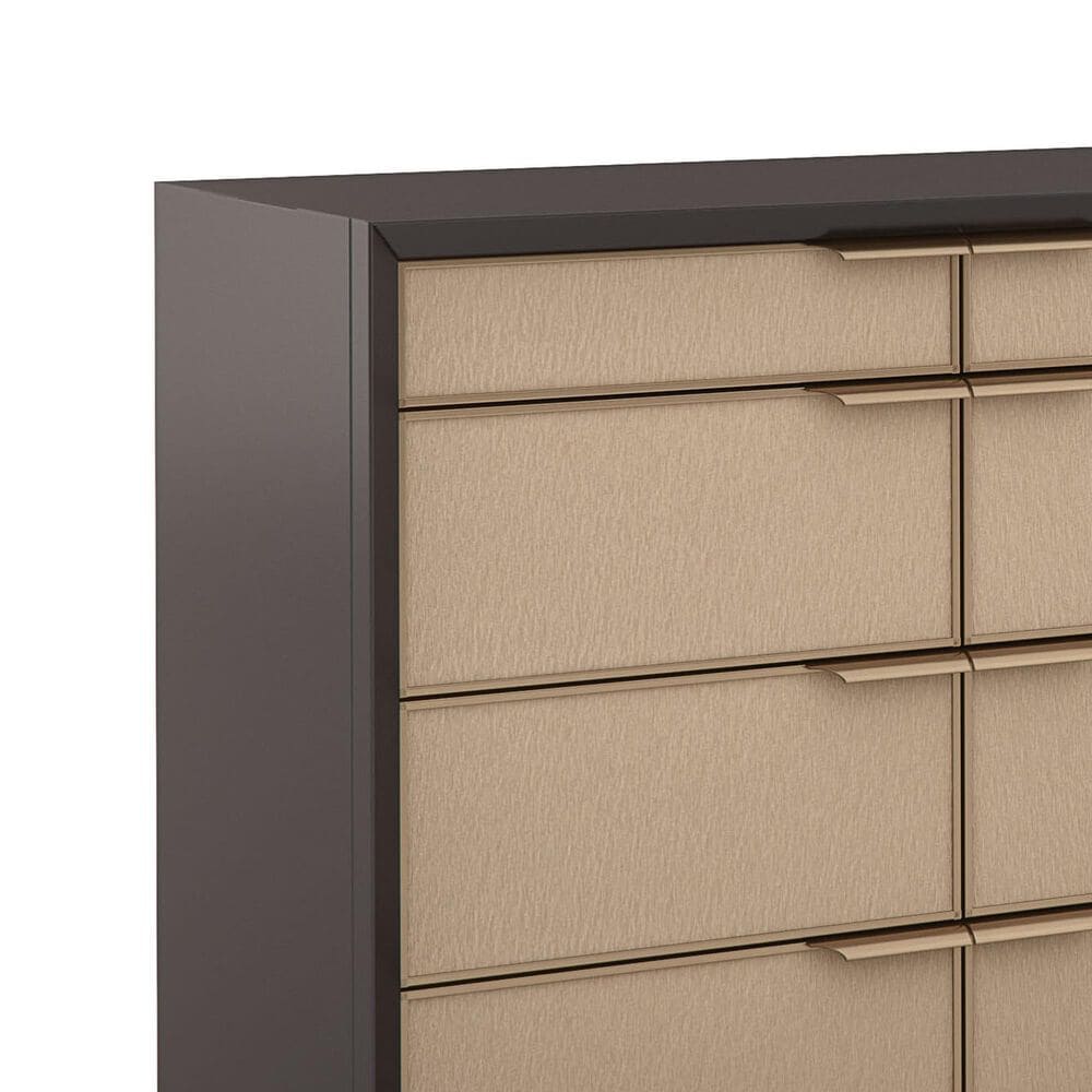 Schnadig Classic All Wrapped Up 12-Drawer Dresser in Dark Chocolate and Champagne Gold, , large